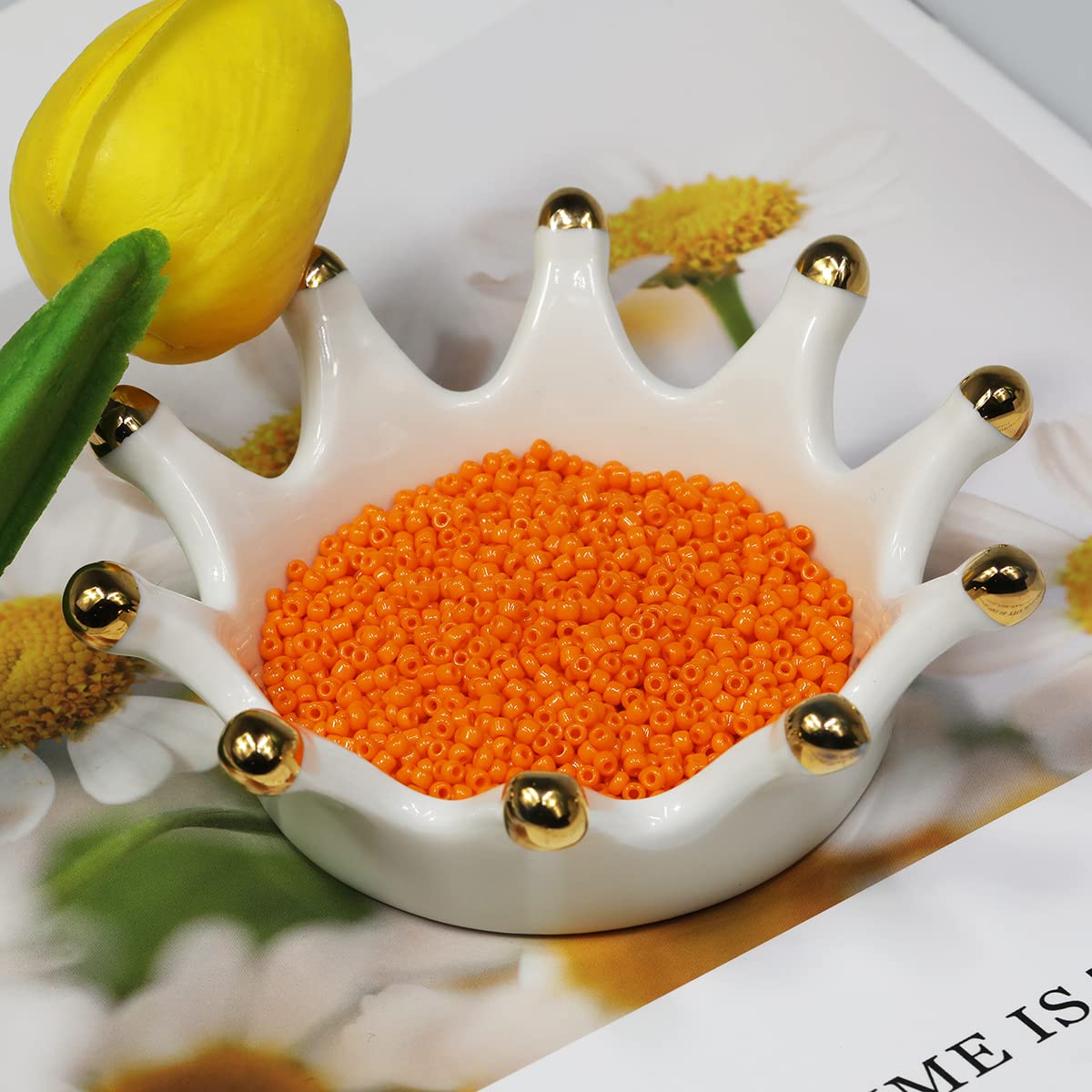 2mm Orange Seed Beads for Jewelry Making 110 Grams About 9800pcs,12/0 Glass Craft Beads for Making Earrings, Bracelets, Pendants, Waist Jewelry, DIY Handmade Seed BeadsOrange - Image 4