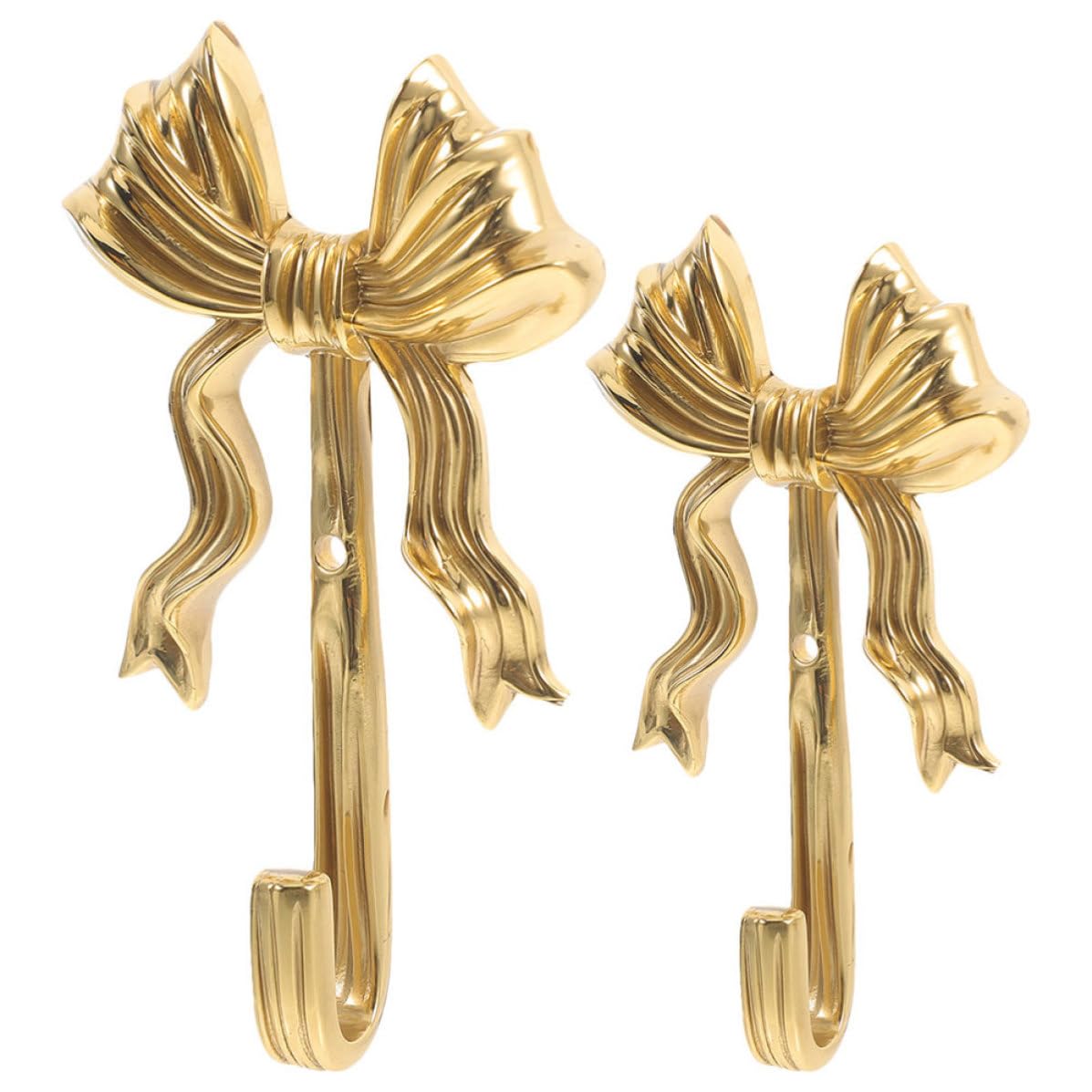 POPETPOP Ganchos de Pared de Lazo en Latón Dorado, 2 Piezas, Retro