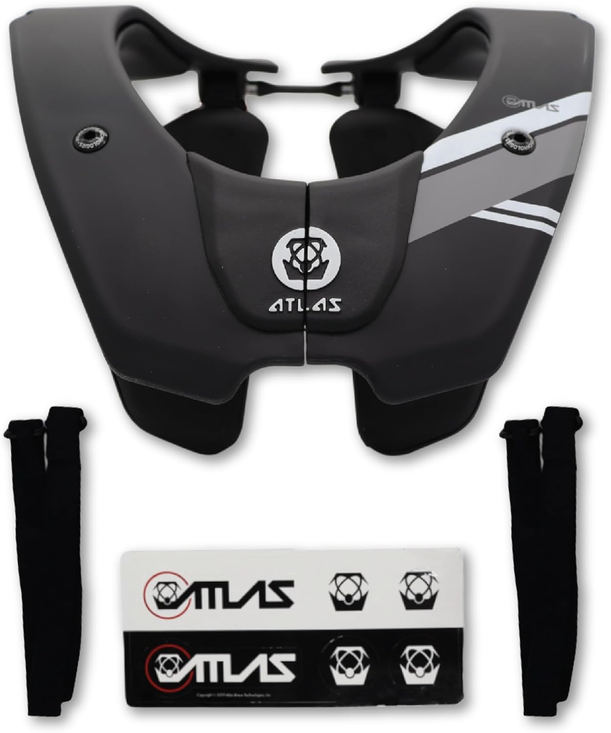 Atlas Brace Prodigy Neck Brace for Use in: Powersports, Offroad Racing, Motocross, Mountain Biking, and BMX (Black, One-Size)