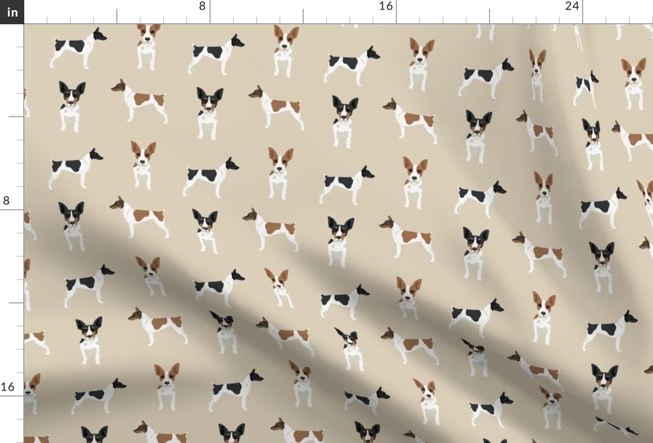 Spoonflower Fabric - Rat Terrier Simple Dog Breed Tan Dogs Pets Pet Friendly Printed on Minky Fabric by The Yard - Sewing Baby Blankets Quilt Backing Plush