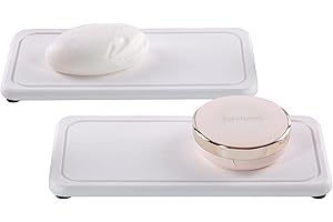 Water Absorbent Diatomite Coasters Rectangle, Grooved Design, The Perfect Addition to Your Bathroom Decor