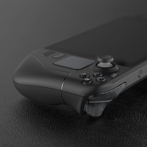 Miniatura 5 de eXtremeRate Juego completo de botones de repuesto de color negro pizarra transparente para cubierta de vapor, parachoques ABXY D-pad personalizados