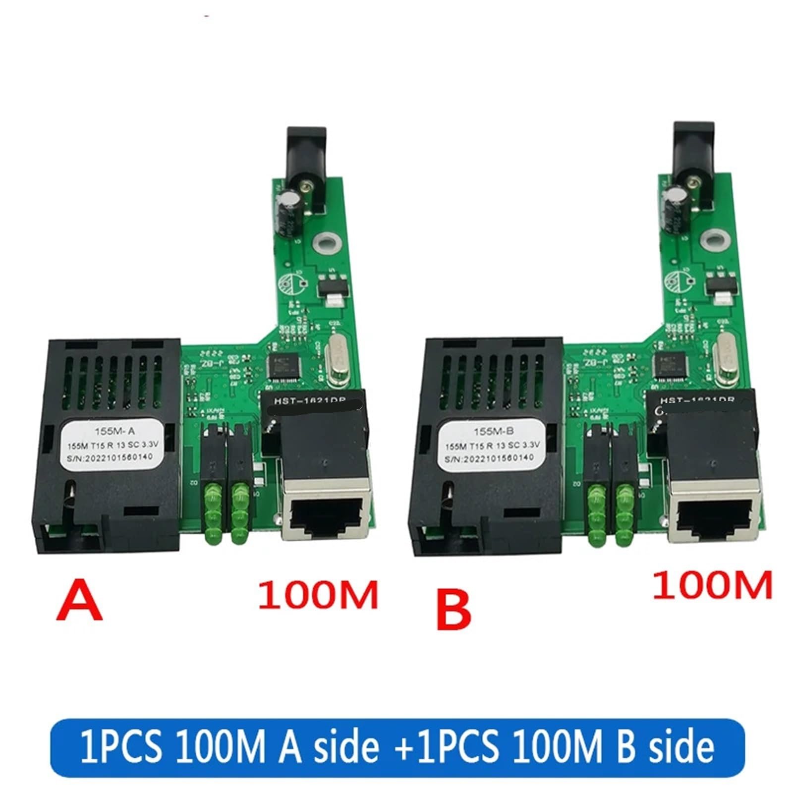 PCBA Fast Ethernet Fibra Transceiver Convertitore Switch Half Board SC 10/100M Switch in Fibra Htb3100(5pair with EU Power)