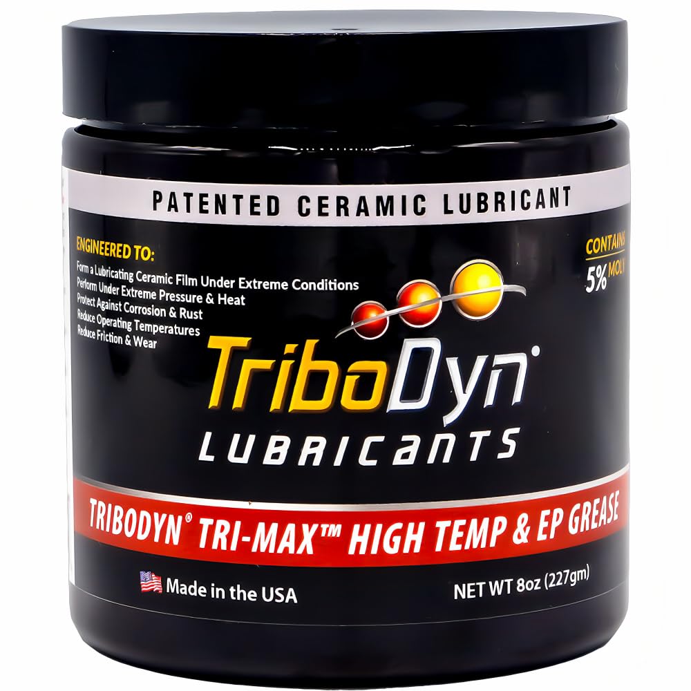 Tri-Max High Temp EP Grease - 600°F, NLGI GC-LB, 5% Moly Alternative, Ceramic Lubricant for Automotive, Construction & Industrial Use (14 OZ Cartridge - Case of 10)