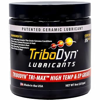 Tri-Max High-Temp EP High Moly Lithium Complex Grease NLGI GC-LB - Ceramic Coating -800 kgf EP Load 8 OZ Jar
