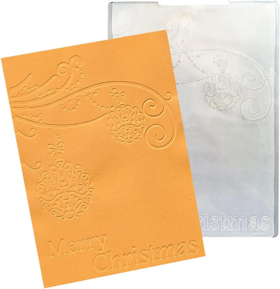 Hying Christmas Words Plastic Embossing Folders for Card