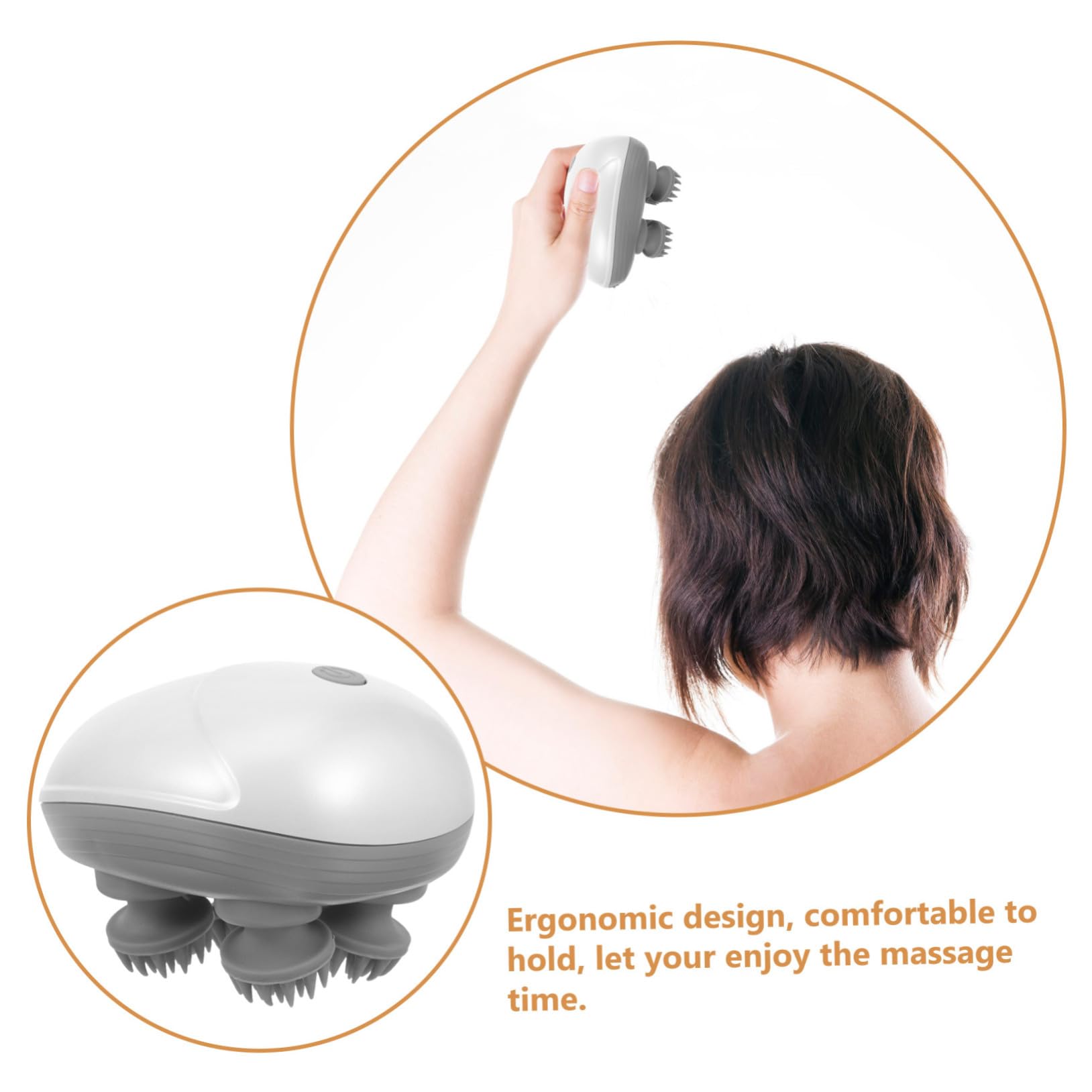 BESTYASH 2 Juegos Masajeador Cabeza Eléctrico Ergonómico Multifuncional con Masaje de Amasar y Diseño Seguro para Cabelludo para Aliviar Estrés y Uso Manos Piernas y Mascotas