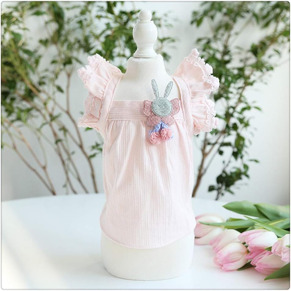 Multi Colors 2021 Newest Dog Dresses for Spring and Summer Three Colors Soft and Adorable Pet Skirt Fresh Dog Cats Accessories (Pink X)