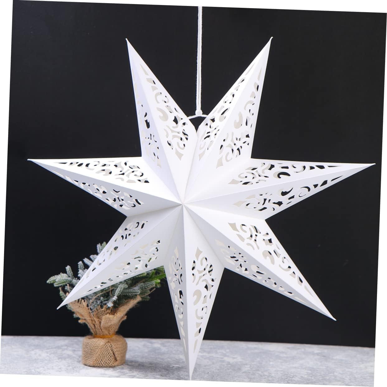 Zerodeko 10pcs Star Shaped Paper Lampshade Hollow Out Light Cover for Home and Festival Decoration Easy to Install White Light Cover for Bedrooms Weddings and Parties