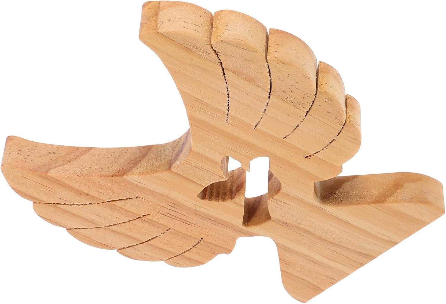 Wooden Angel Cross Sculpture Desktop Decor for Baptism Gift