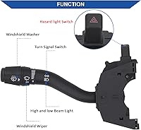 Vista 3 de Obaee Interruptor de señal de giro, limpiaparabrisas, interruptor multifunción compatible con Ford F-150 250 350 1997-1999, F-250 350 450 550 Super