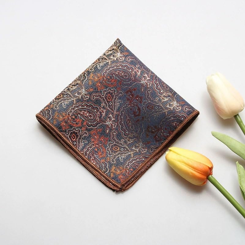 Men's Polyester Silk Pocket Square Business Suit British Retro Handkerchief