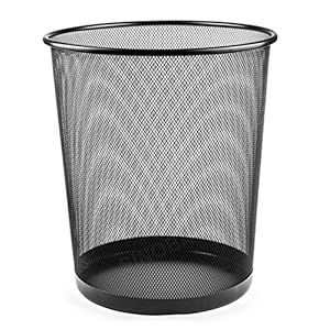 Sinoba Papierkorb Mülleimer Abfalleimer Papiereimer Draht Höhe 34 cm 18 L (Schwarz)