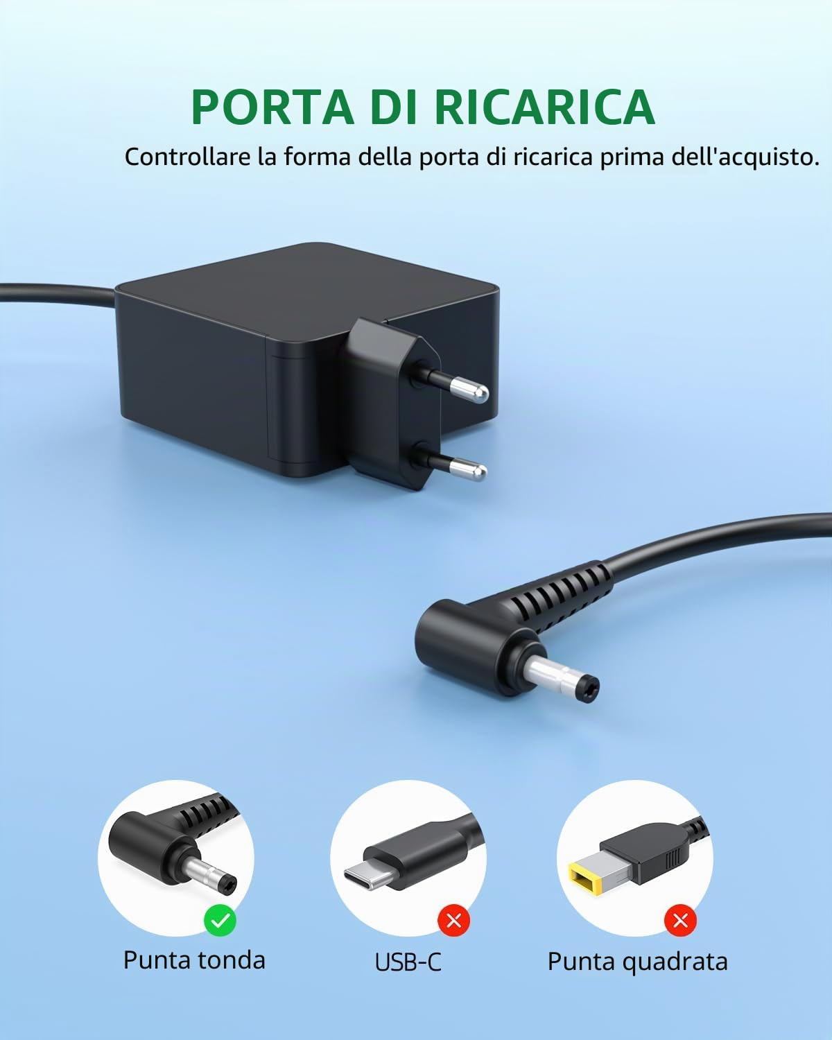 Superer 65W Caricatore Compatibile con Lenovo Ideapad 3 5 1 330s 330 320s 320 310, V14 V15 V17, S145 S130 S340 S540 L340 C340, per Slim 1 3 5 1i 3i 5i, per Yoga 510 710 720 Caricabatterie Alimentatore