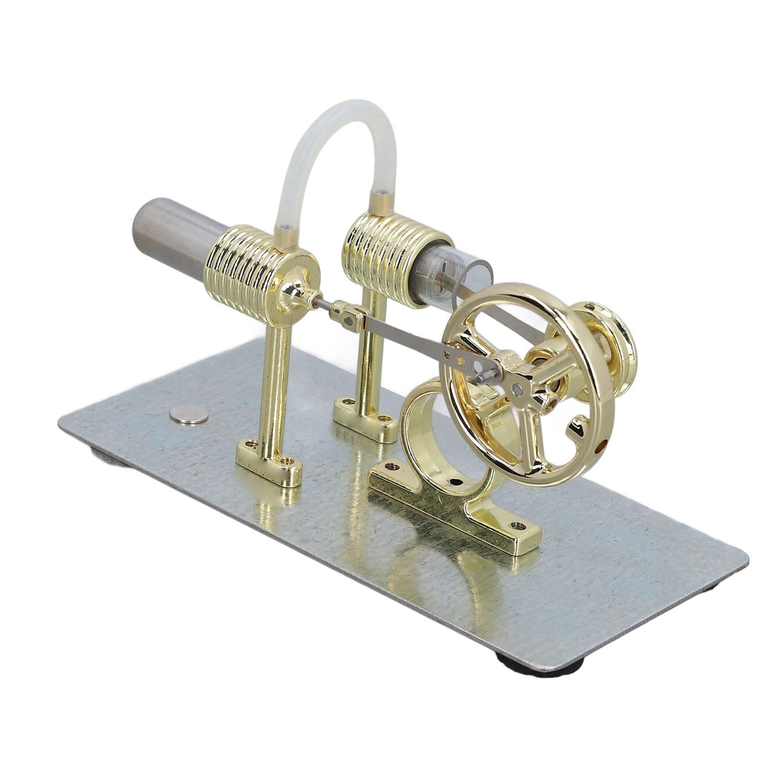 Kit motore Stirling a 16 cilindri, facile da montare, modello scientifico per scopi educativi e decorazione da scrivania, in acciaio inox