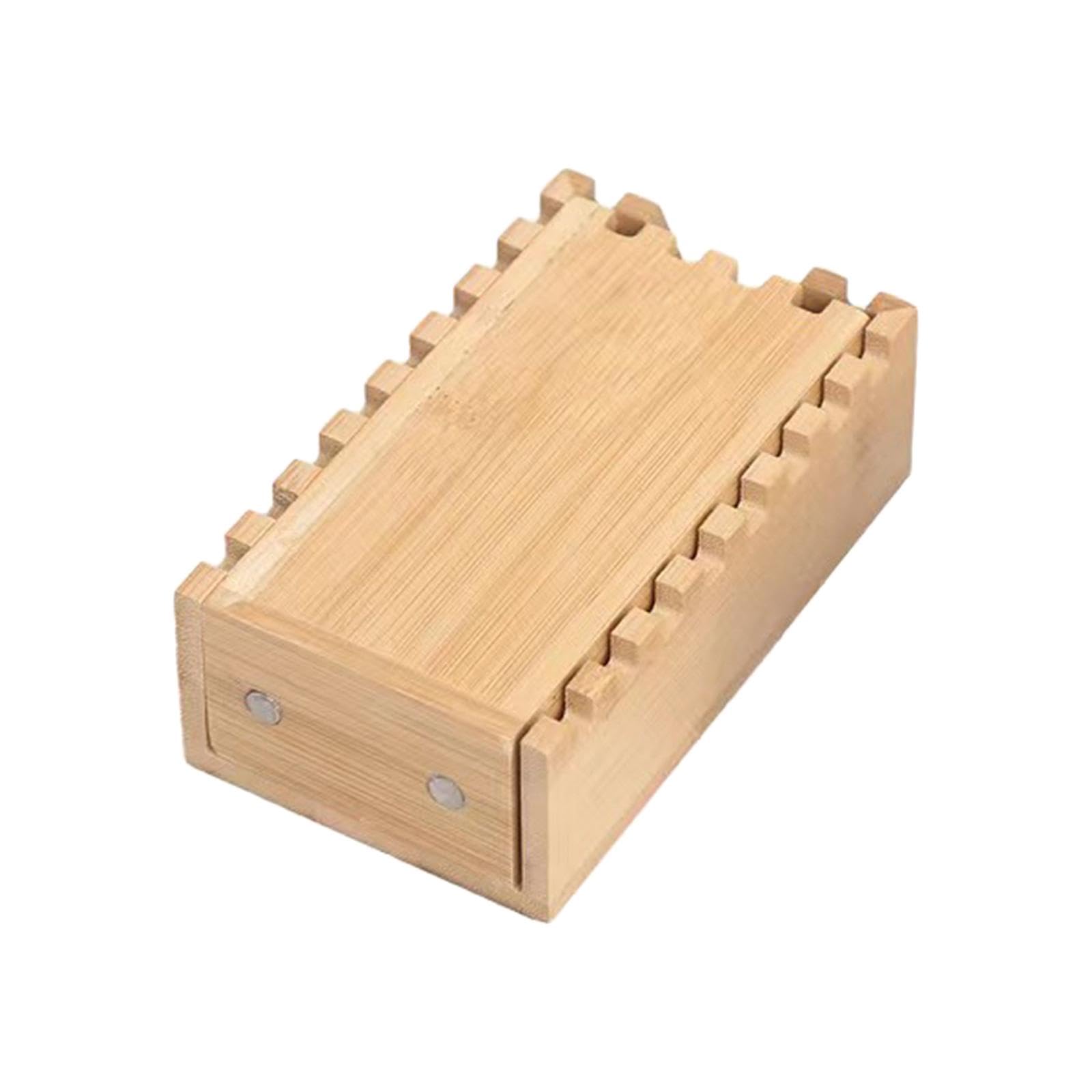 Milageto Würfel Bambus Holz Würfelturm Klappbare Würfeldose Zusammenlegbare Würfeltruhe Handgefertigtes Aufbewahrungsfach Passend für Tischspiele Rollenspielab, gezackt
