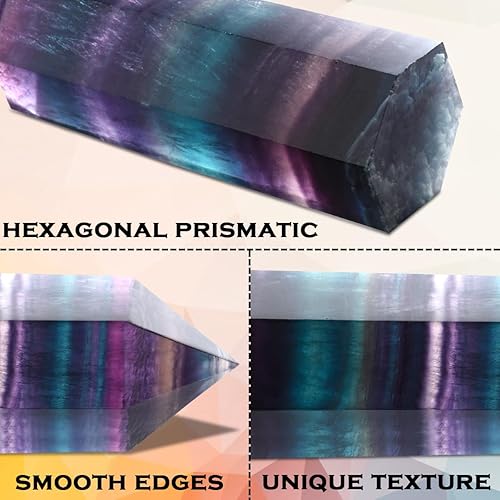 Miniatura 3 de CASMON Varitas de cristal curativo grandes de 3.9-4.3 pulgadas (3.9-4.3 in), piedra de torre de cristal de obelisco de fluorita colorida natural, 6