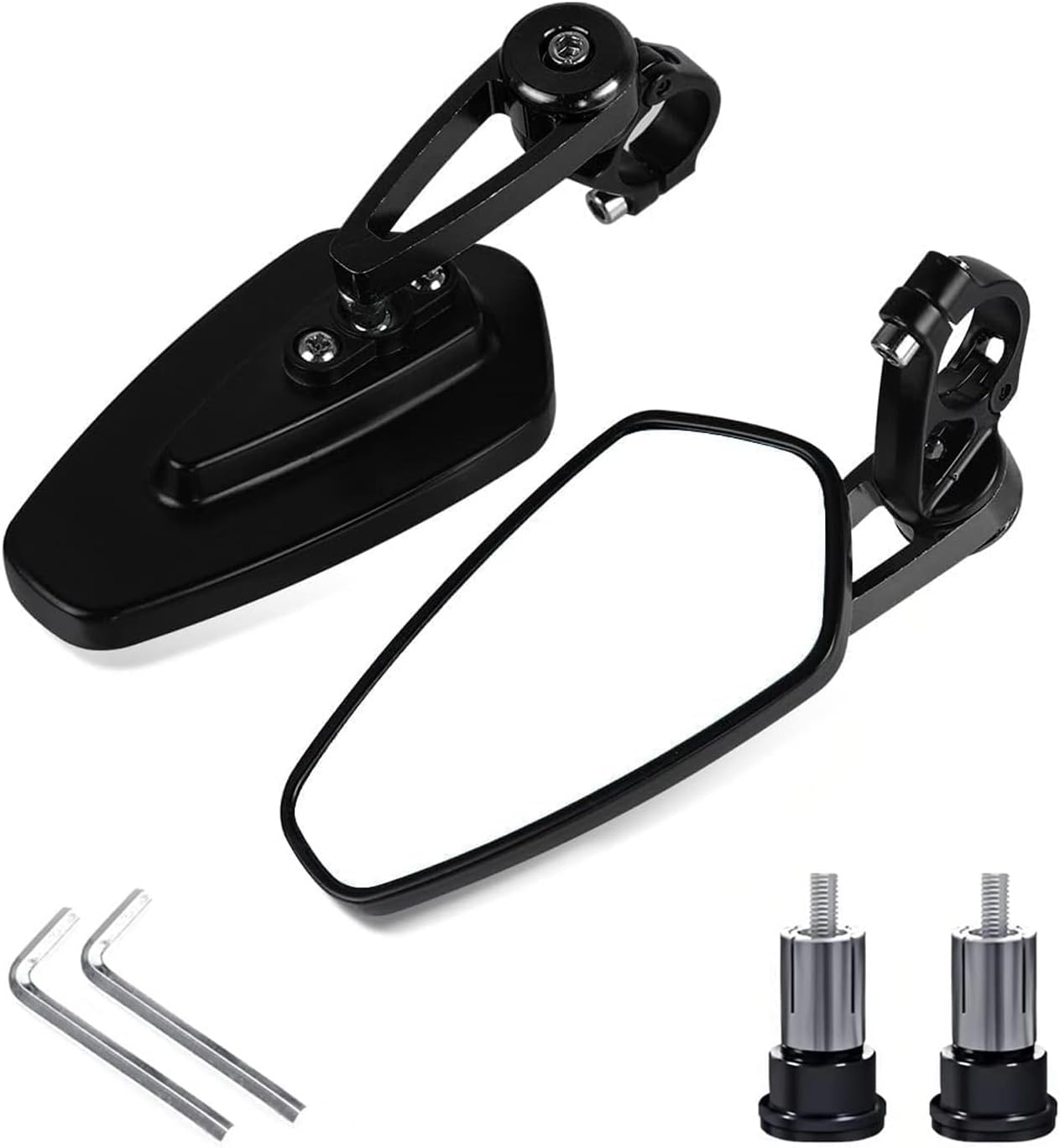 7/8" 22mm Aluminium Rétroviseu Embout De Guidon Moto Latéraux Miroirs Arrière