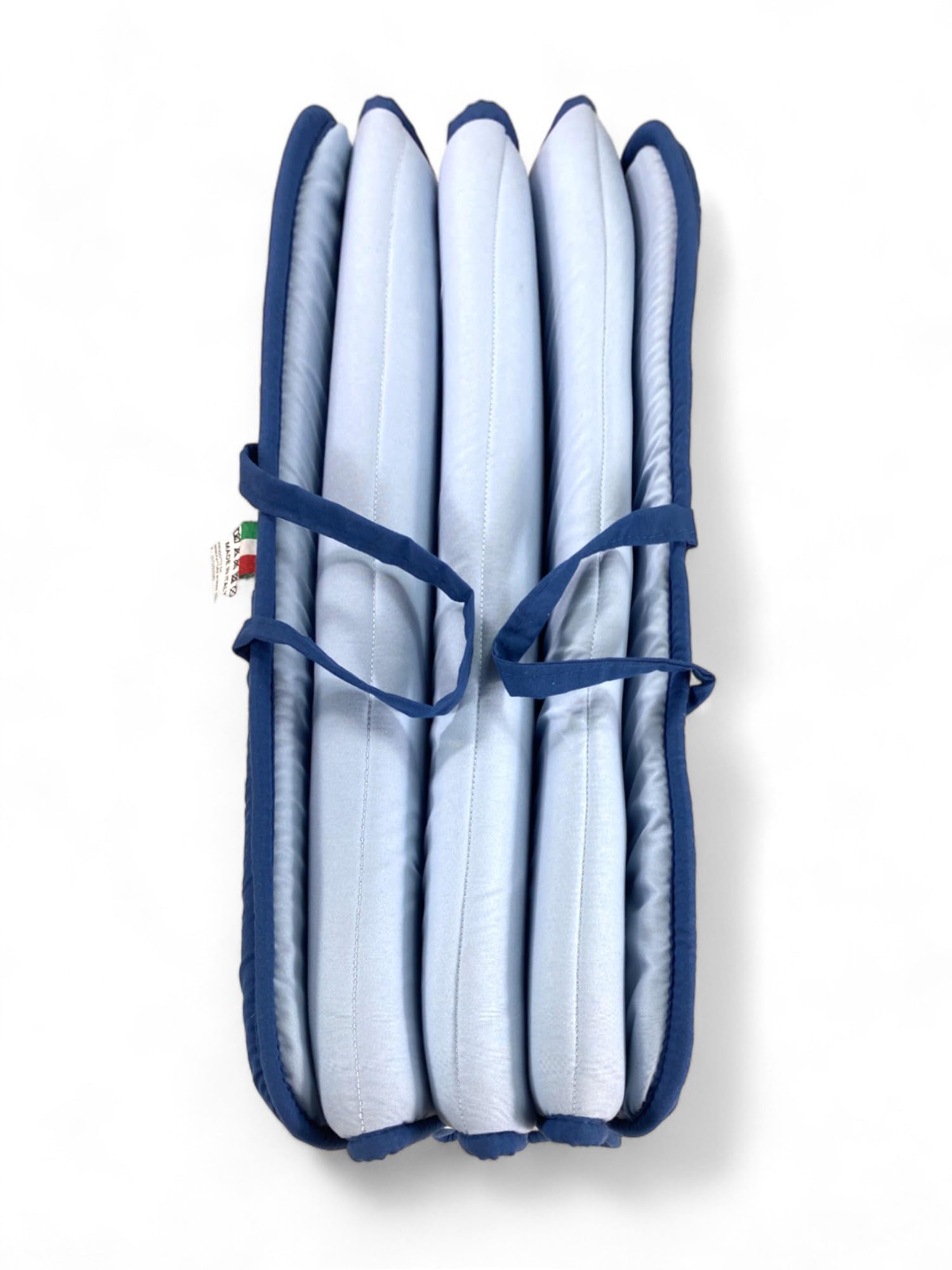 Tex family Matelas Pliable pour Lit de Plage, Chaise Longue, Piscine, Double Face 52x200 et épaisseur 2 cm, avec poignées, couleur Bleu/Bleu clair