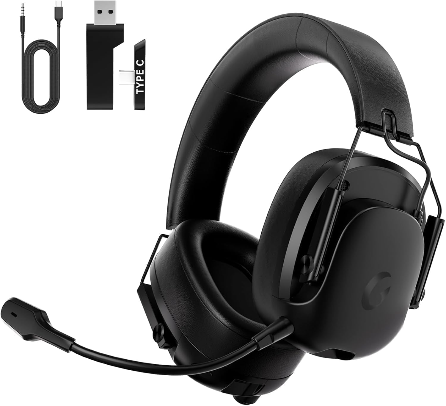 Wireless Gaming Headset for PS5, PS4, PC, Switch, Gaming Headset with Detachable Noise Cancelling Mic, 2.4GHz & Bluetooth 5.3 Dual Connection, 7.1 Surround Sound Black