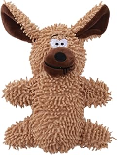 Dog Toys Puppy Toys Cute Squeaky Dog Toy with Crinkle Paper Stuffed Plush Animal to Keep Them Busy for Small Medium Large Dogs for Birthday Gift (Brown Dog)
