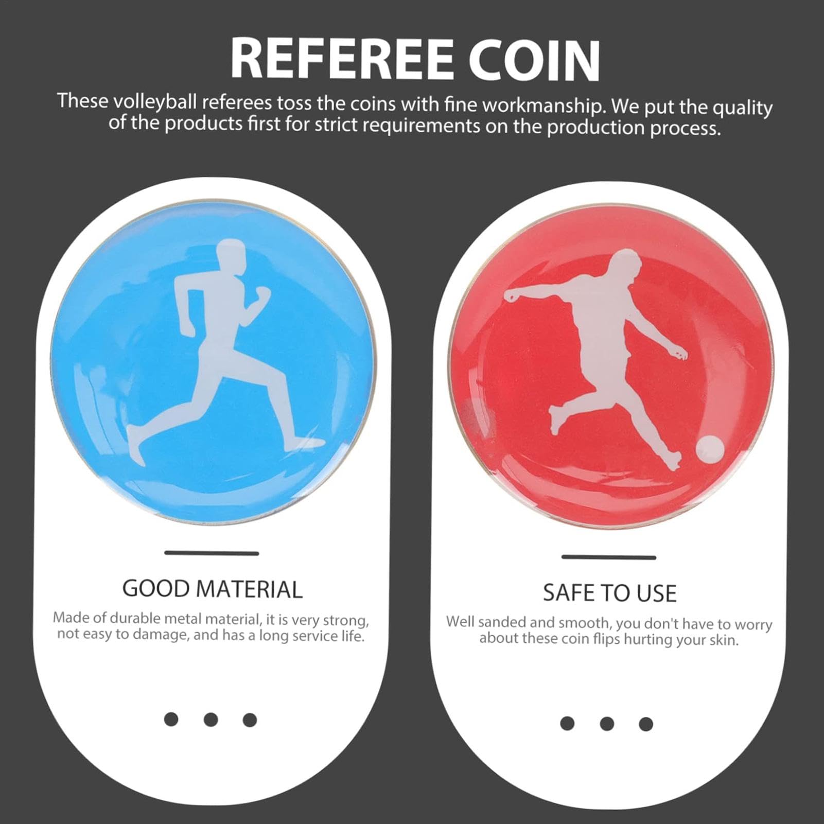Générique Referee Coin, Sports Toss, Metal Soccer, piłka nożna z podwójnymi bokami, boki do meczów tenisowych i treningów, złote stemplowanie, około 3,5 x 0,5 cm