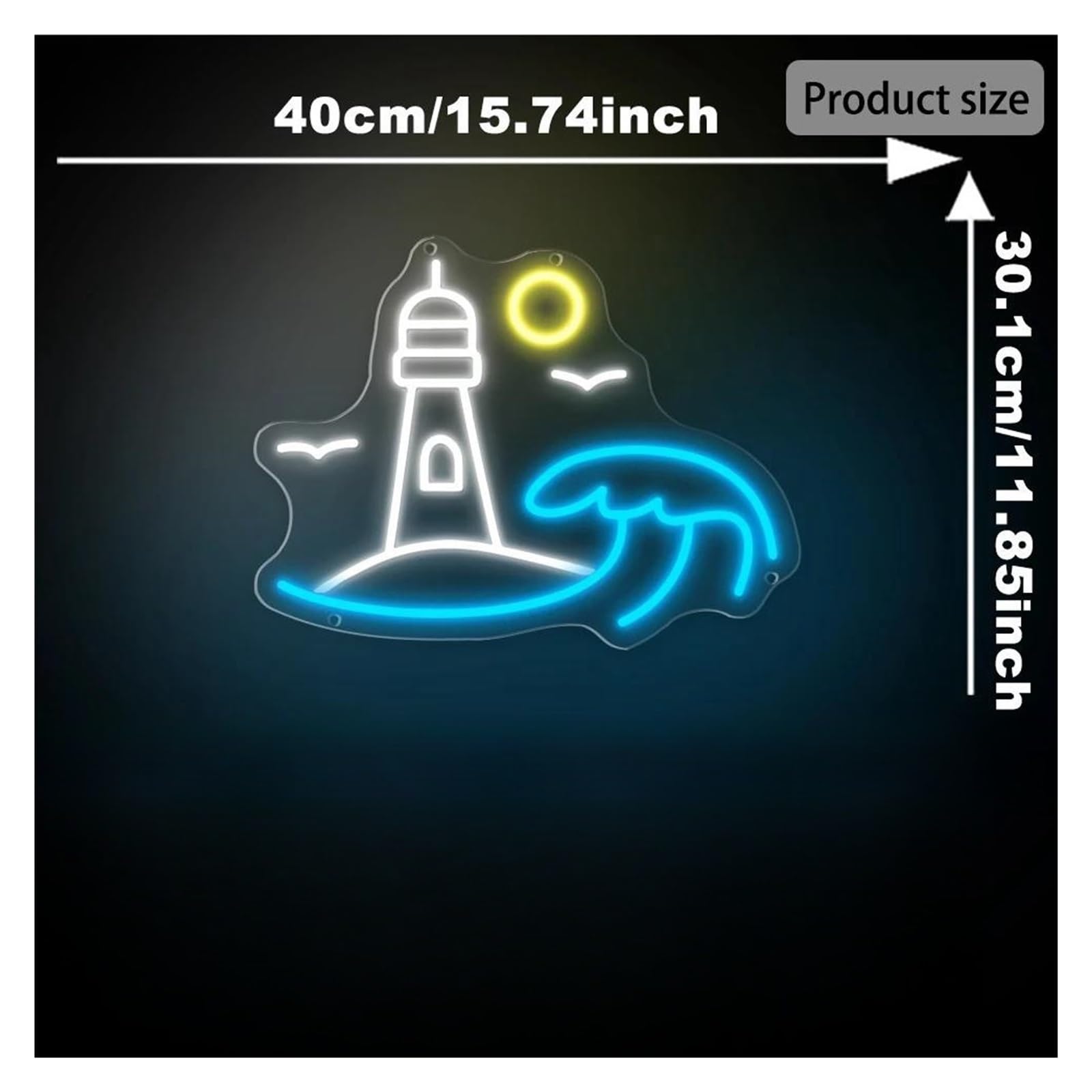 Decoración Lámparas Letrero De Neón Para Playa Luz Alimentada Por USB Para Centro Comercial Librería Estudio Fiesta Decoración De Pared De Salón 40cmx30.1cm