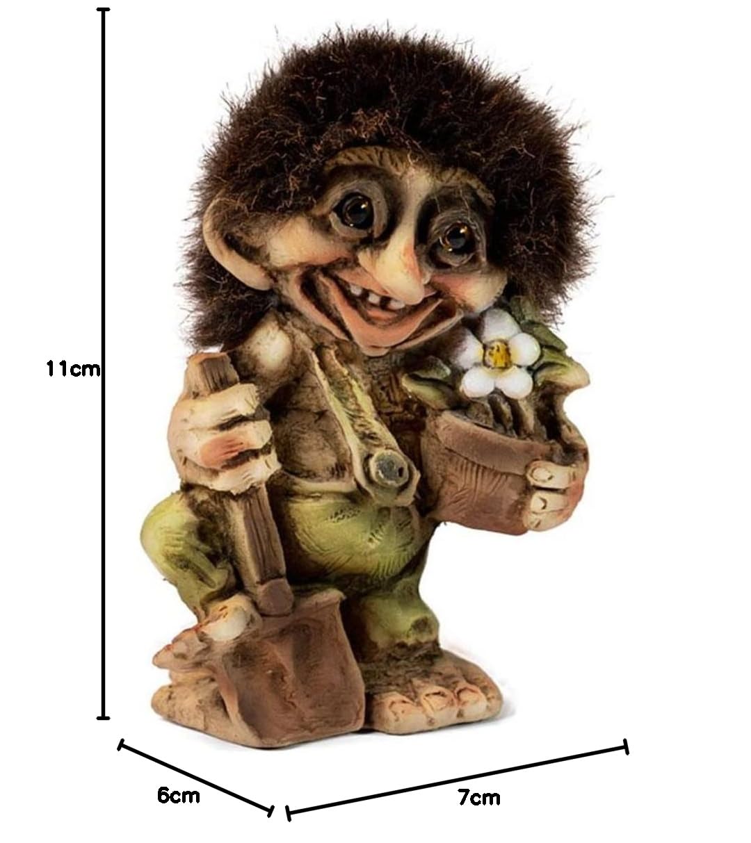 Oryginalna norweska trolla * NyForm walizka z certyfikatem 204 * ogrodnik * 11 cm... beżowy, rozmiar uniwersalny, 840204