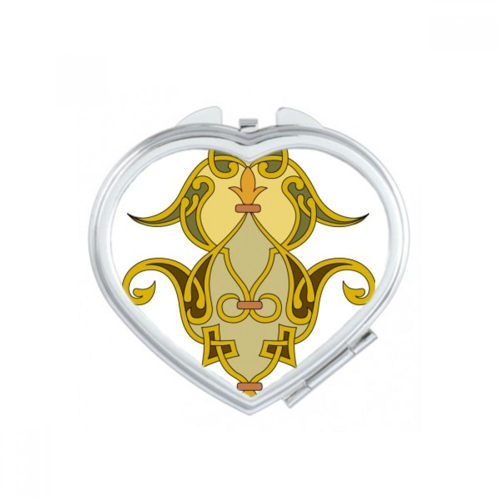 Miroir de poche motif fleur baroque pour retouches maquillage quotidiennes