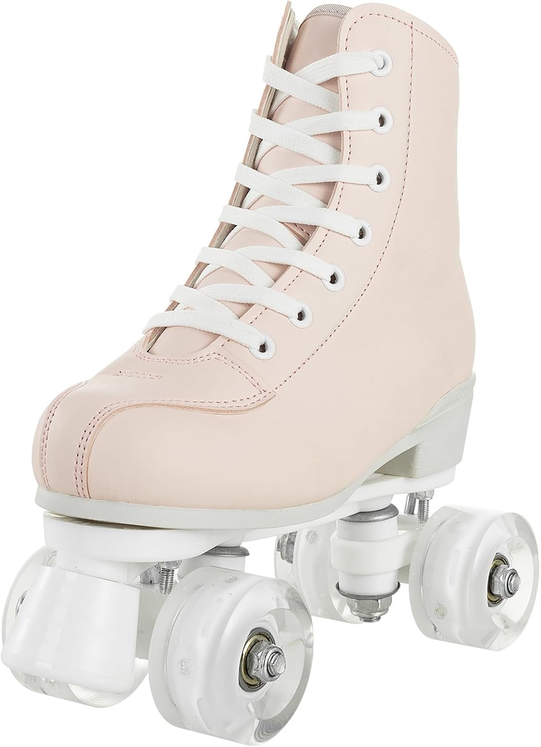 Jessie Roller Skates for Women Men, High Top PU Leather Classic Double-Row, Indoor Outdoor, Beginner