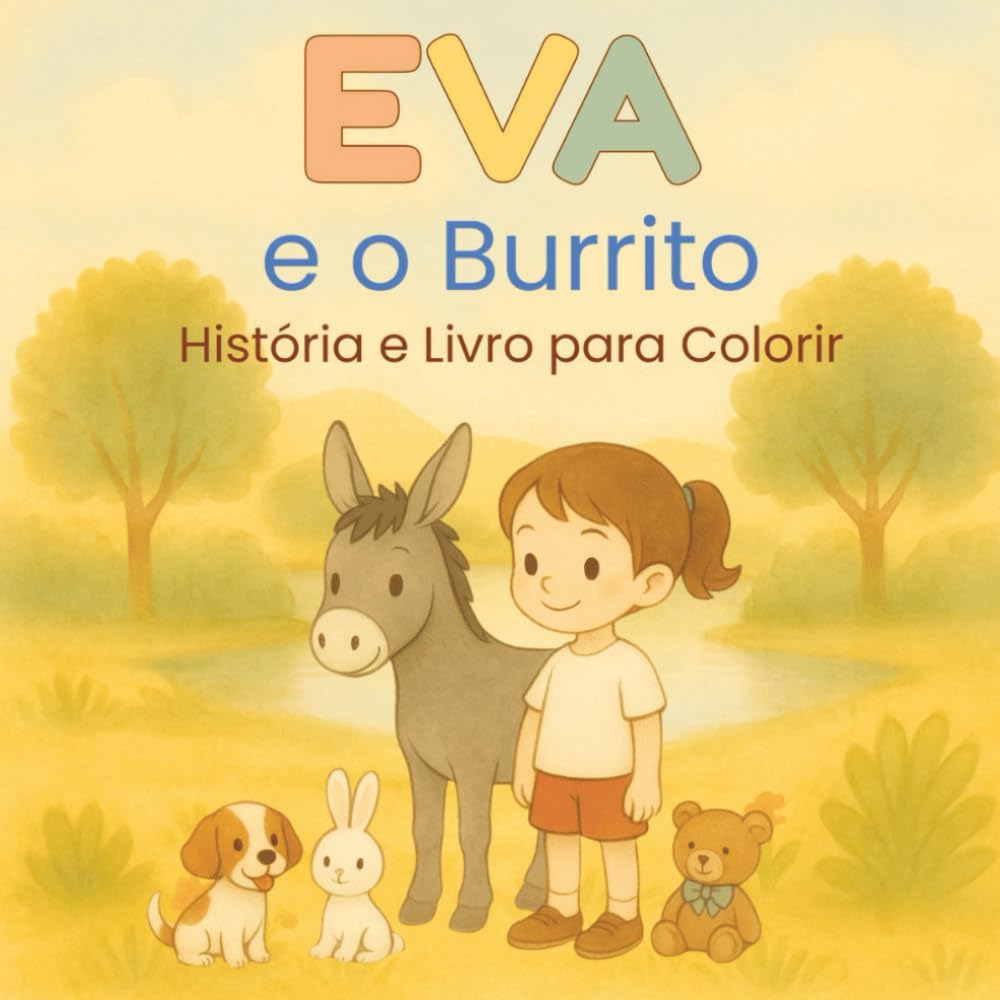 Eva e o Burrito: História Infantil com Ilustrações para Colorir: Uma aventura doce no Alentejo sobre amizade, coragem e cuidar dos animais — com páginas para pintar! (Antes de Dormir)