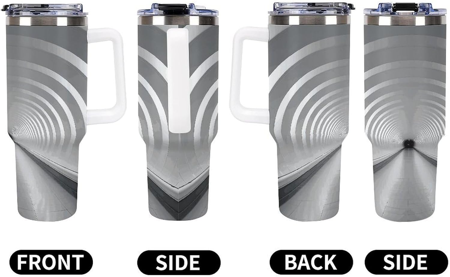 White Subway Tunnel Tumbler 40 Oz with Handle&Lid Large Car Cup Stainless Steel Vacuum Travel Mug Insulated Water Bottle Leak-proof Portable Coffee Cup for Home Car Outdoor