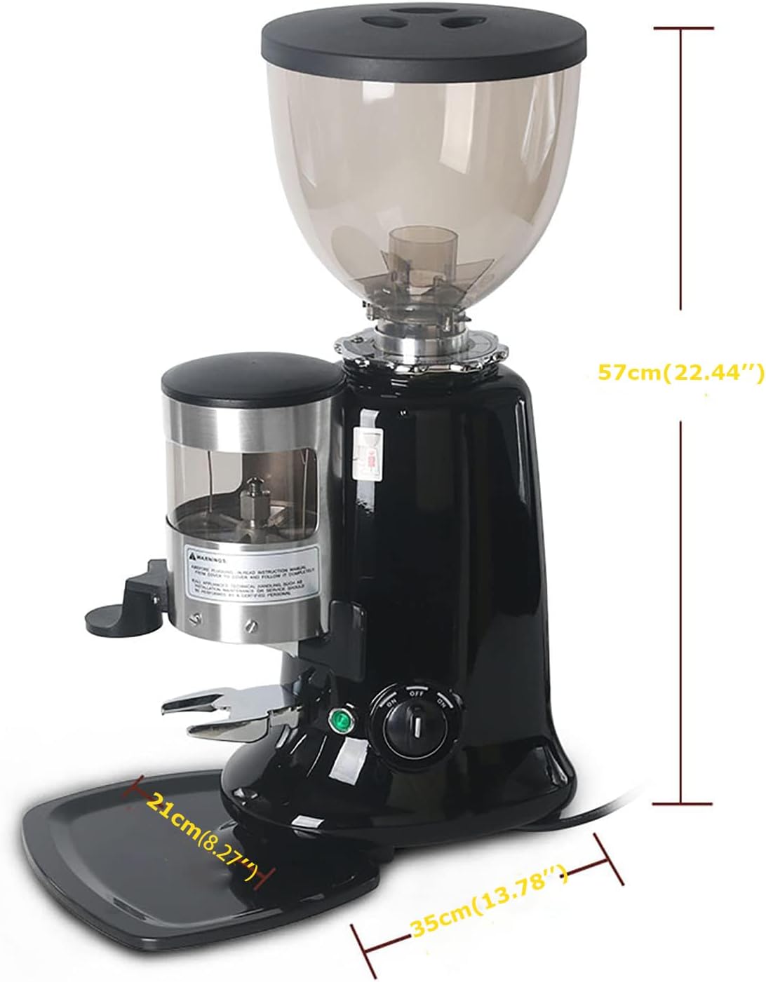 Electric Coffee Bean Grinder, 350W Coffee Grinder, 10 Speed ​​Settings with 64mm Flat Blade for Business, Home, Camping, Hiking