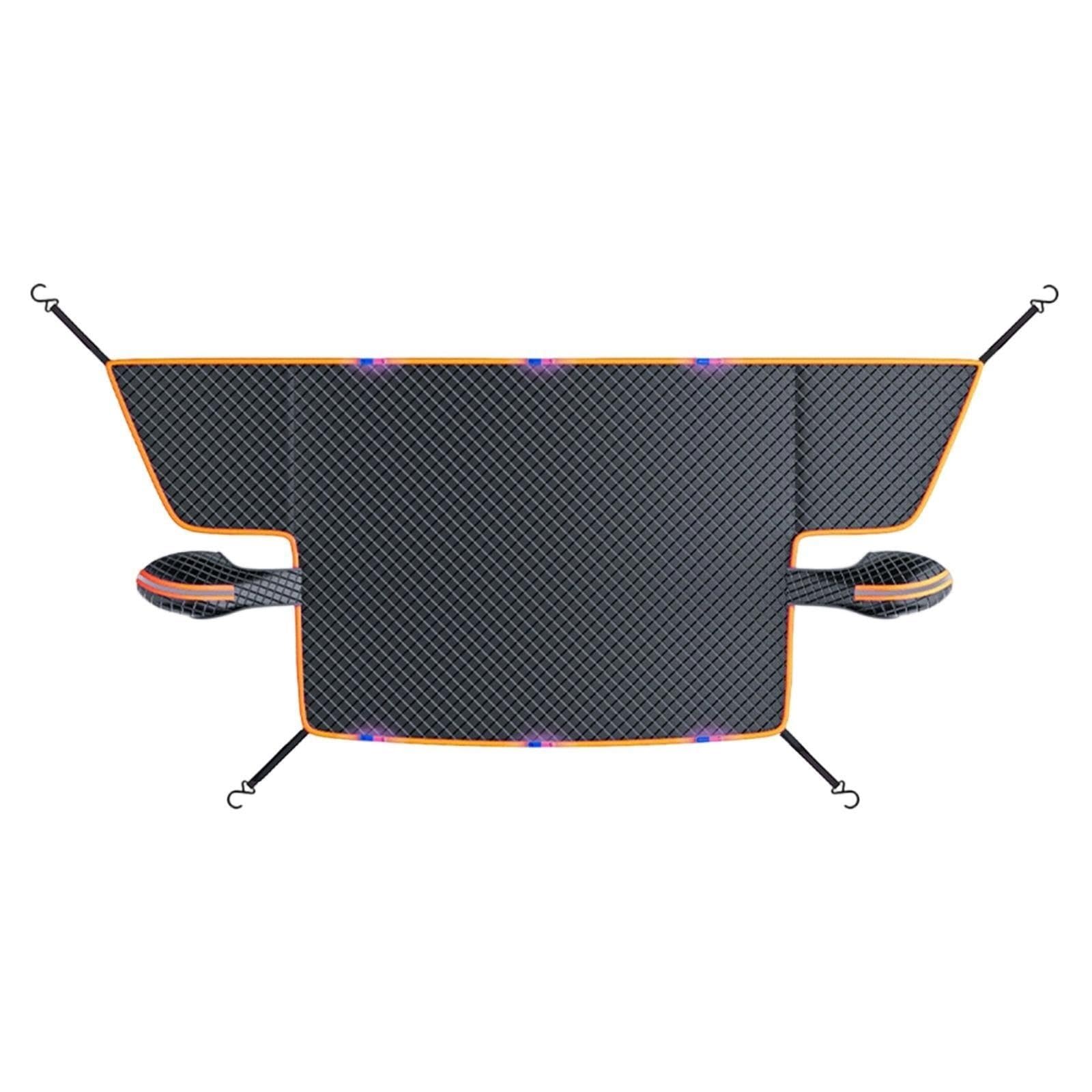Couvercle de dégivrage de Pare-Brise de Voiture Couverture de Pare-Brise Voiture, Couverture, Bande réfléchissante, Pratique pour l'hiver(Black Orange)