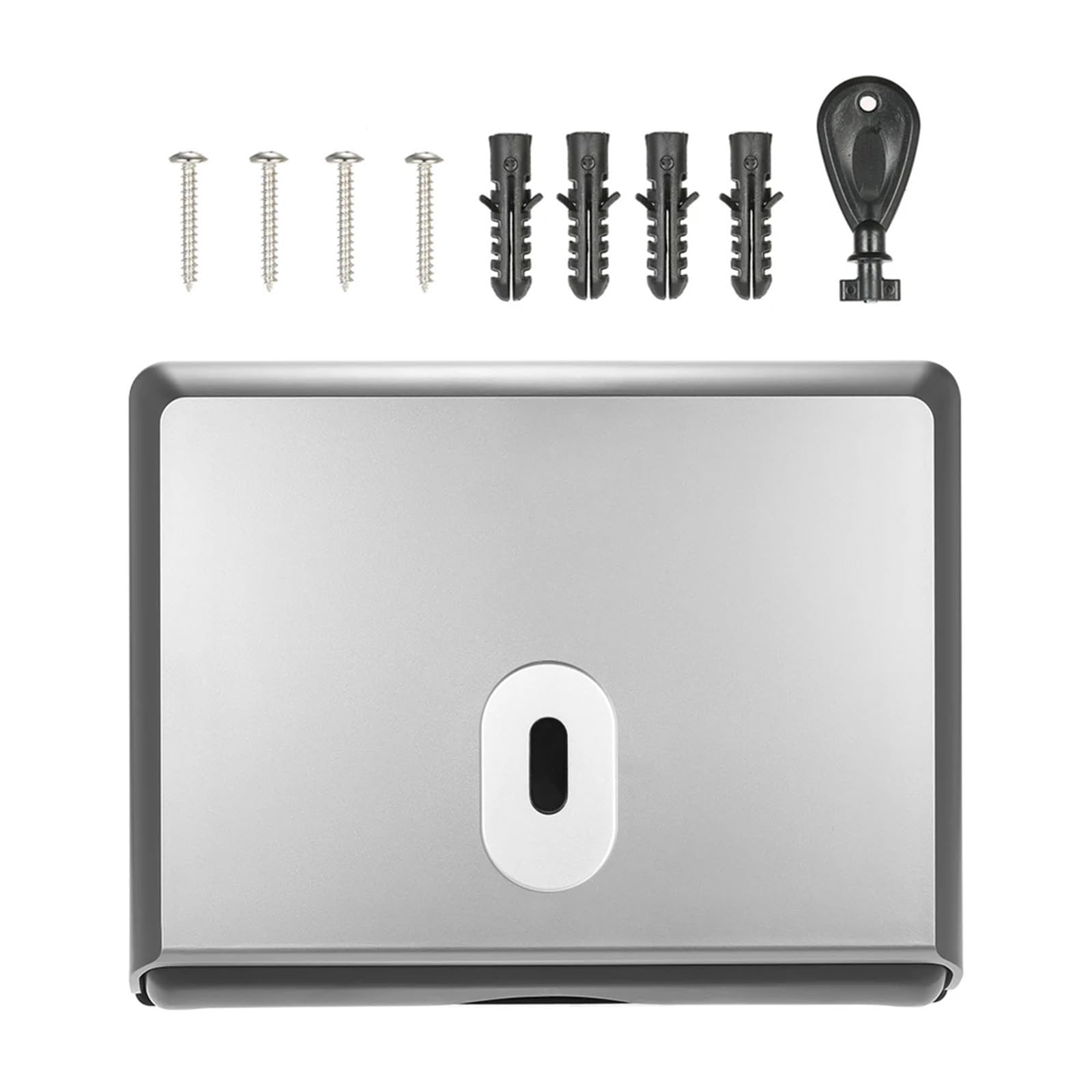 Portafazzoletti da Parete Porta Carta igienica con Dispenser for fazzoletti da Bagno a Parete, for Asciugamani di Carta Rimovibili Multipli(Silver)