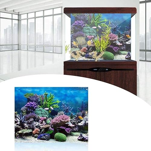 Miniatura 5 de FILFEEL Fondo de acuario para decoración de peces, imágenes de PVC, póster adhesivo de coral subacuático, decoración de fondo de papel, calcomanías