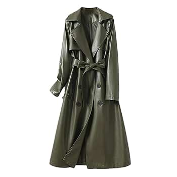 ZouoYYii Women's Lambskin Leather Trench Coat - Double