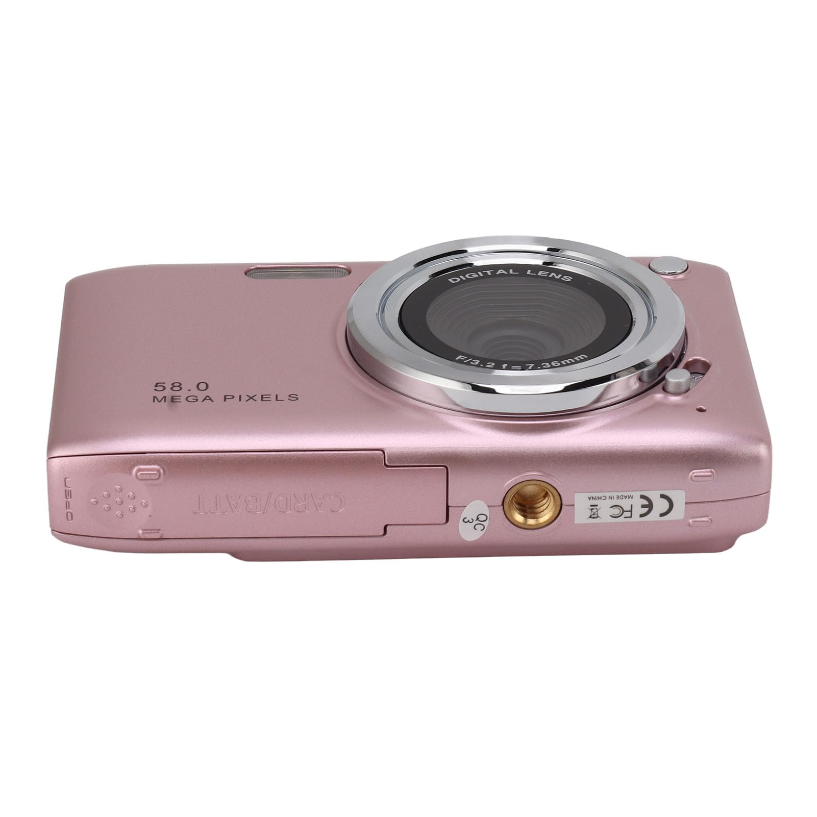 Aparat Cyfrowy 4K, Aparaty Kompaktowe 2,88 Cala z 16-krotnym Zoomem, Kieszonkowy Aparat Podróżny 58 MP z Autofokusem dla Nastolatków (PINK)