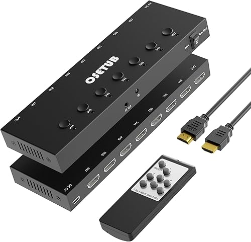 Miniatura 10 de Conmutador HDMI y AV 2 en 1 – Juega PS5 y juegos retro en 1 TV, 3 HDMI 2.0 (4K HDR) + 2 entradas RCA – Compatible con Xbox Series