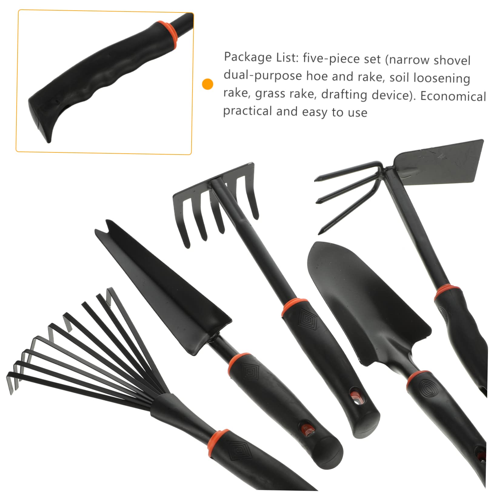 Gartenschaufel 5 Stück Schwarz aus Eisen und Vinyl, Tragbar