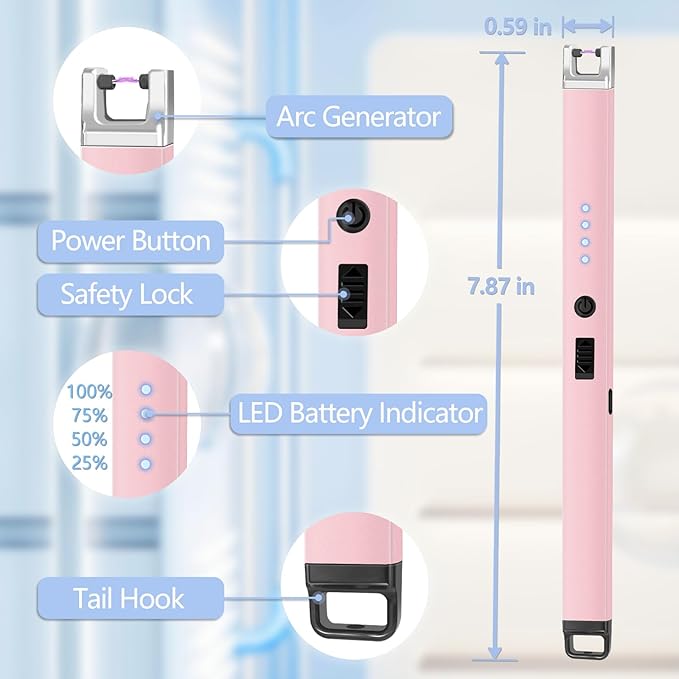 Encendedor de Vela Eléctrico Recargable con Bloqueo de Seguridad miniatura 2
