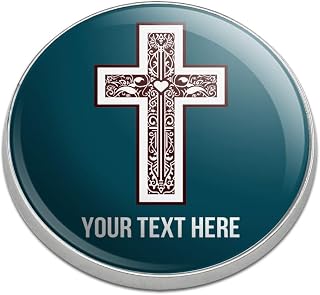 GRAPHICS & MORE Personalized Custom 1 Line Cross Christian Religious Golfing Premium Metal Golf Ball Marker