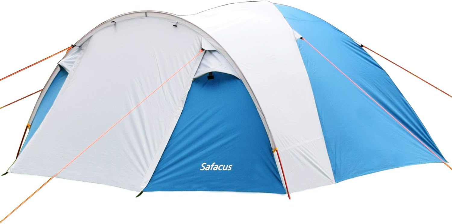 SAFACUS 4 Person Camping Tent - 4 Season Full Waterproof Dome Tent, Double Layer Easy Setup Tent for Family, Outdoor, Hiking