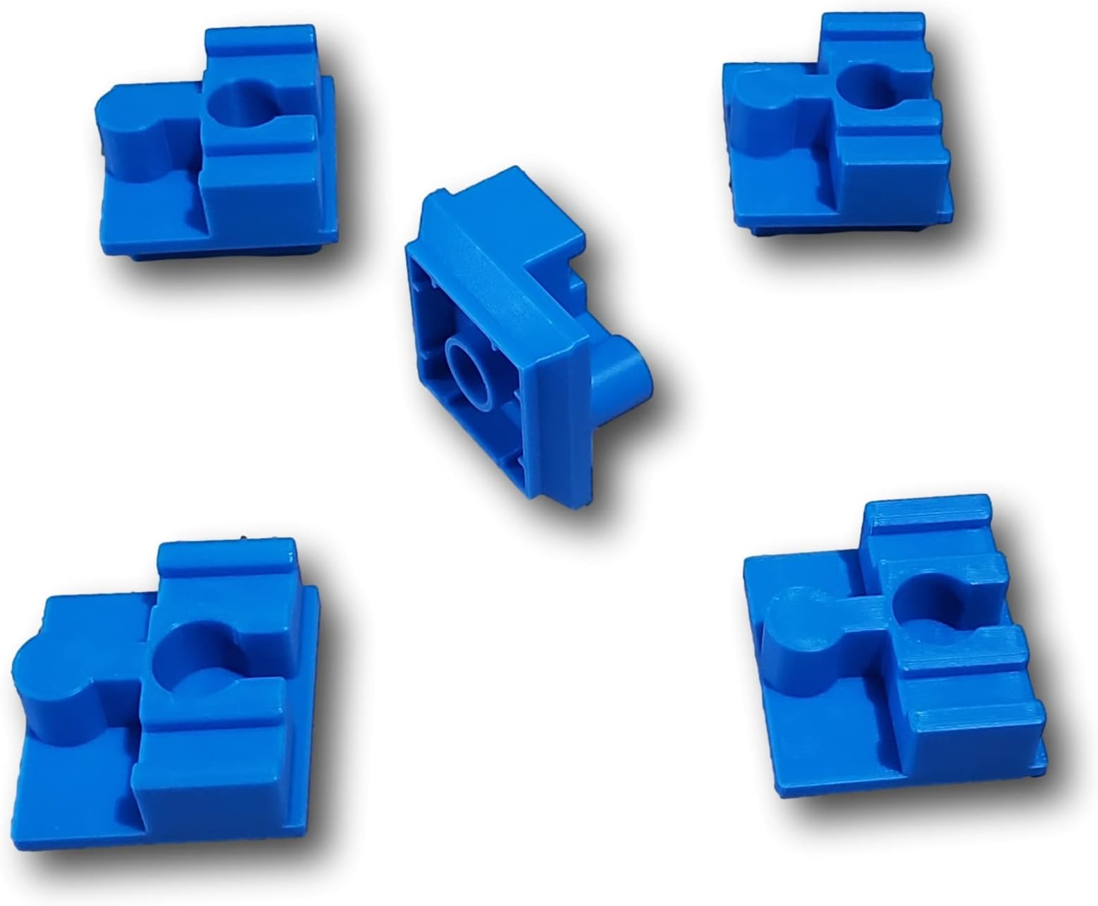 5pc Duplo Bricks to Brio Compatible Wooden Train Track Adapter Set (Blue)