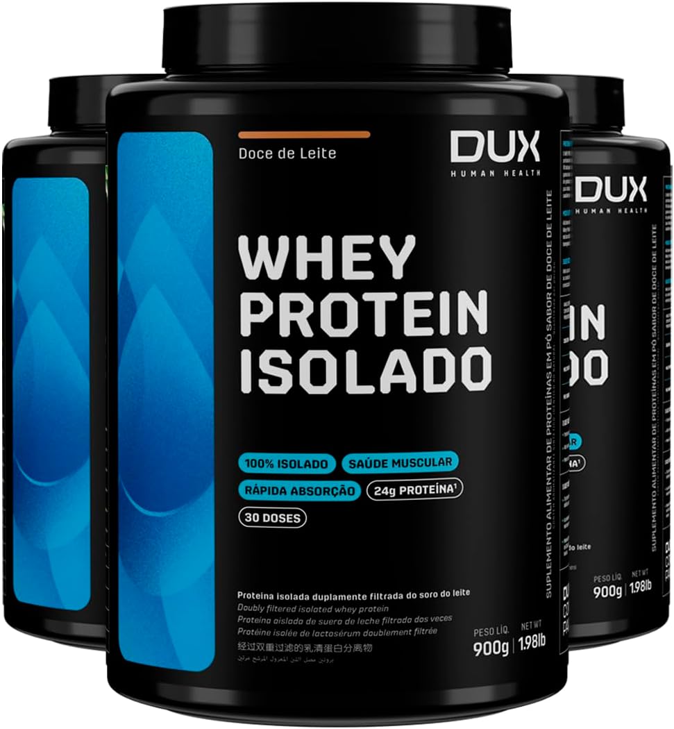 Kit 3 Whey Protein Isolado Dux Doce de Leite 900g