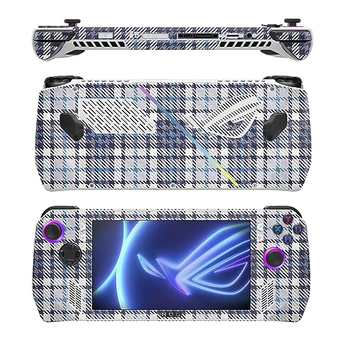 Image of MightySkins Carbon Fiber Skin Compatible with Asus ROG Ally - Blue Plaid | Protective, Durable Textured Carbon Fiber Finish | Easy to Apply