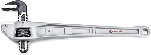 18" Aluminum Offset Handle Pipe Wrench | CAPW18F | Heavy-Duty Plumbing Tool for Tight Areas, Adjustable Home Repair Hand Tool