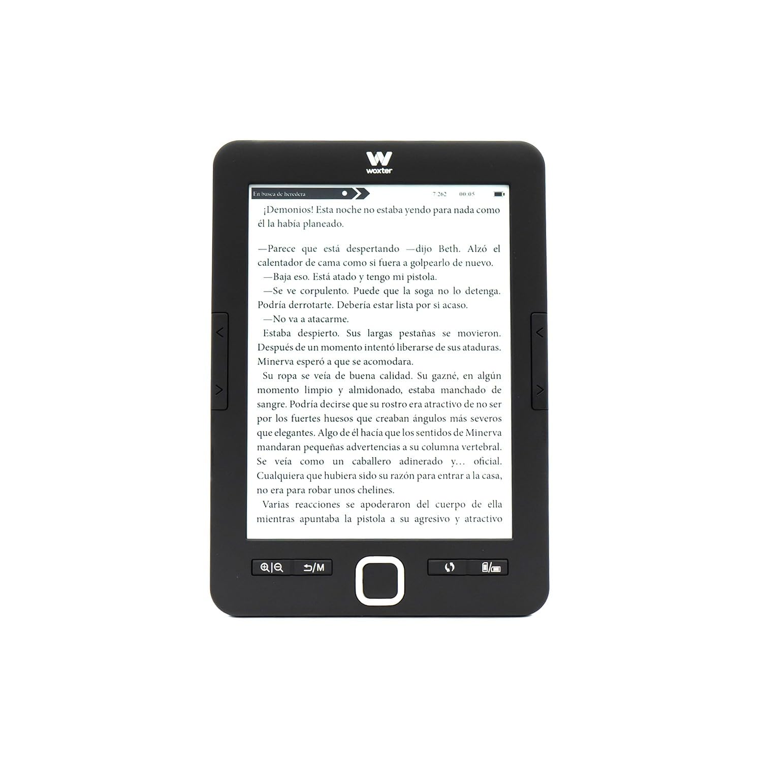 Woxter E-Book Scriba 195 Black-Electronic Book Reader 6 "(1024x758, E-Ink Pearl Plus White Screen, EPUB, PDF) Micro SD, spart mehr als 4000 Bücher, Aufkleber, Schwarz