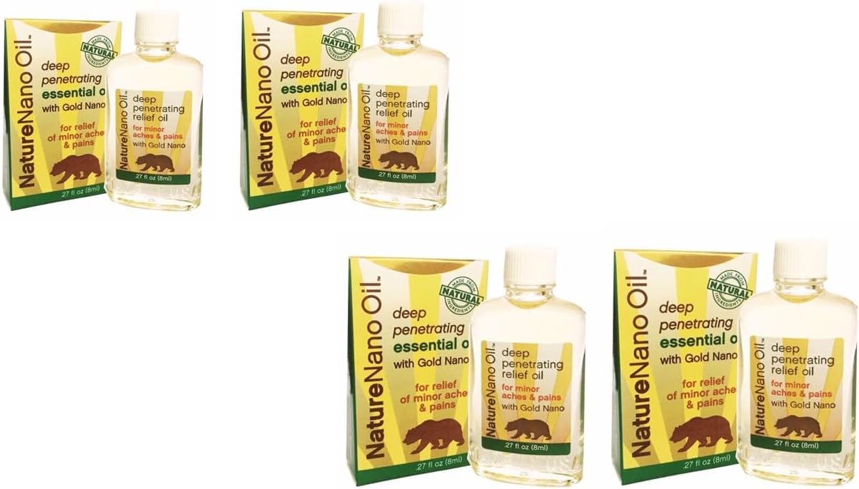 2 Packs - Twin Nano Nature Essentail Oil - 4 Chai Dau Xoa Bop Con Gau Cong Nghe Nano - 8mL per Bottle with 4 Bottles per Order - Made in U.S.A