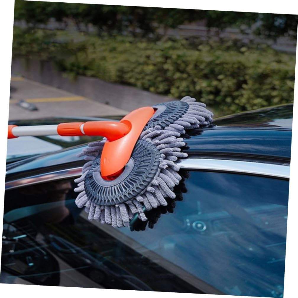 Telescopic Car Wash Mop Aluminum Alloy Long Handle Soft Brush Non-Swirling Lint for Car Truck Motorcycle and Home